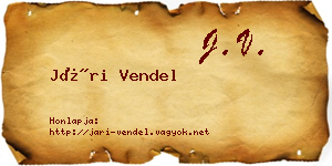 Jári Vendel névjegykártya